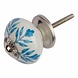 Good in Style Porseleinen meubelknop wit met blauw blaadjes Good in Style Porseleinen meubelknop wit met blauw blaadjes