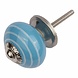 Good in Style Porseleinen meubelknop blauw wit gestreept Good in Style Porseleinen meubelknop blauw wit gestreept