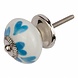 Good in Style Porseleinen meubelknop wit met blauwe hartjes Good in Style Porseleinen meubelknop wit met blauwe hartjes