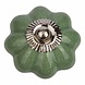 Good in Style Porseleinen meubelknop groen bloem gekrakeleerd Good in Style Porseleinen meubelknop groen bloem gekrakeleerd