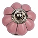 Good in Style Porseleinen meubelknop roze zilver bloem Good in Style Porseleinen meubelknop roze zilver bloem