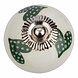 Good in Style Porseleinen meubelknop wit groen gestippelde hartjes - donker Good in Style Porseleinen meubelknop wit groen gestippelde hartjes - donker