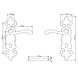 Ludlow Foundries Gietijzeren deurkruk op schild fleur-de-lis - kastslot Ludlow Foundries Gietijzeren deurkruk op schild fleur-de-lis - kastslot