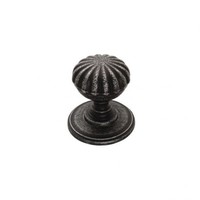 Gietijzeren kastdeurknop 27mm - bloem Pewter