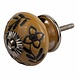 Good in Style Meubelknop porselein reliëf deco CK5507 bloemen geel zwart Good in Style Meubelknop porselein reliëf deco CK5507 bloemen geel zwart