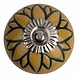 Good in Style Meubelknop porselein reliëf deco CK5508 bloem geel zwart Good in Style Meubelknop porselein reliëf deco CK5508 bloem geel zwart