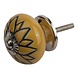 Good in Style Meubelknop porselein reliëf deco CK5508 bloem geel zwart Good in Style Meubelknop porselein reliëf deco CK5508 bloem geel zwart