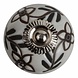 Good in Style Meubelknop porselein reliëf deco CK5512 bloemen wit zwart Good in Style Meubelknop porselein reliëf deco CK5512 bloemen wit zwart