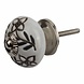 Good in Style Meubelknop porselein reliëf deco CK5512 bloemen wit zwart Good in Style Meubelknop porselein reliëf deco CK5512 bloemen wit zwart