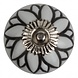 Good in Style Meubelknop porselein reliëf Deco bloem wit zwart Good in Style Meubelknop porselein reliëf Deco bloem wit zwart