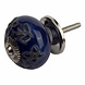 Good in Style Meubelknop porselein reliëf deco CK5522 bloemen blauw zwart Good in Style Meubelknop porselein reliëf deco CK5522 bloemen blauw zwart