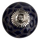 Good in Style Meubelknop porselein reliëf Deco blauw zwart Good in Style Meubelknop porselein reliëf Deco blauw zwart