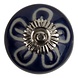 Good in Style Meubelknop porselein reliëf Deco bloem blauw wit Good in Style Meubelknop porselein reliëf Deco bloem blauw wit
