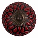 Good in Style Meubelknop porselein reliëf Deco - rood/zwart bloem Good in Style Meubelknop porselein reliëf Deco - rood/zwart bloem