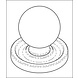 Fingertip Designs Gehamerde gietijzeren kogelknop 32mm op rozet - Pewter Fingertip Designs Gehamerde gietijzeren kogelknop 32mm op rozet - Pewter