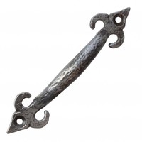 Gietijzeren handgreep fleur-de-lis 115mm - pewter finish