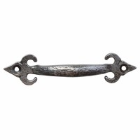 Gietijzeren handgreep fleur-de-lis 115mm - pewter finish