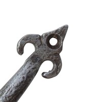 Gietijzeren handgreep fleur-de-lis 115mm - pewter finish