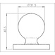 Fingertip Designs Gehamerde gietijzeren kogelknop 32mm op rozet - Pewter Fingertip Designs Gehamerde gietijzeren kogelknop 32mm op rozet - Pewter
