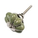 Good in Style Porseleinen meubelknop groen zilver bloem Good in Style Porseleinen meubelknop groen zilver bloem