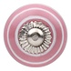 Good in Style Meubelknop 30 mm roze wit gestreept van porselein Good in Style Meubelknop 30 mm roze wit gestreept van porselein