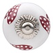Good in Style Porseleinen meubelknop wit roze gestippelde hartjes - donker 30mm Good in Style Porseleinen meubelknop wit roze gestippelde hartjes - donker 30mm