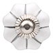 Good in Style Porseleinen meubelknop wit zilver bloem 30mm Good in Style Porseleinen meubelknop wit zilver bloem 30mm