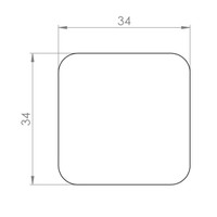 Gietijzeren kastdeurknop 32mm hamerslag-pewter effect