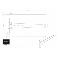 Smeedijzeren scharnier 30 cm van Ludlow foundries - Copy