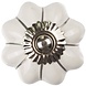 Good in Style Porseleinen meubelknop wit zilver bloem Good in Style Porseleinen meubelknop wit zilver bloem