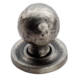 Fingertip Designs Gehamerde gietijzeren kogelknop 32mm op rozet - Pewter Fingertip Designs Gehamerde gietijzeren kogelknop 32mm op rozet - Pewter