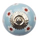 Good in Style Porseleinen meubelknop blauw met wit rode bloemetjes Good in Style Porseleinen meubelknop blauw met wit rode bloemetjes