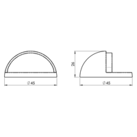 Deurstopper half rond - mat zwart gelakt - Ludlow Foundries
