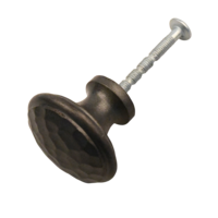 Gietijzeren meubelknop 36 mm - hamerslag + ongelakt