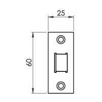 Eenvoudig loopslot links/rechts - zwaar geveerd. Messing/Rvs.