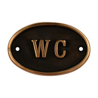 Toiletbordje "WC" van Messing