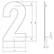 Intersteel Huisnummer 2 XL 300 mm Rvs / mat zwart Intersteel Huisnummer 2 XL 300 mm Rvs / mat zwart