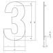 Intersteel Huisnummer 3 XL 300 mm Rvs / mat zwart Intersteel Huisnummer 3 XL 300 mm Rvs / mat zwart