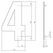 Intersteel Huisnummer 4 XL 300 mm Rvs / mat zwart Intersteel Huisnummer 4 XL 300 mm Rvs / mat zwart