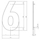 Intersteel Huisnummer 6 XL 300 mm Rvs / mat zwart Intersteel Huisnummer 6 XL 300 mm Rvs / mat zwart