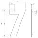 Intersteel Huisnummer 7 XL 300 mm Rvs / mat zwart Intersteel Huisnummer 7 XL 300 mm Rvs / mat zwart