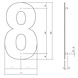 Intersteel Huisnummer 8 XL 300 mm Rvs / mat zwart Intersteel Huisnummer 8 XL 300 mm Rvs / mat zwart