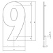Intersteel Huisnummer 9 XL 300 mm Rvs / mat zwart Intersteel Huisnummer 9 XL 300 mm Rvs / mat zwart