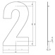 Intersteel Huisnummer 2 XXL 500 mm Rvs / mat zwart Intersteel Huisnummer 2 XXL 500 mm Rvs / mat zwart