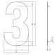 Intersteel Huisnummer 3 XXL 500 mm Rvs / mat zwart Intersteel Huisnummer 3 XXL 500 mm Rvs / mat zwart