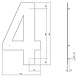 Intersteel Huisnummer 4 XXL 500 mm Rvs / mat zwart Intersteel Huisnummer 4 XXL 500 mm Rvs / mat zwart