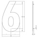 Intersteel Huisnummer 6 XXL 500 mm Rvs / mat zwart Intersteel Huisnummer 6 XXL 500 mm Rvs / mat zwart