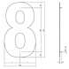 Intersteel Huisnummer 8 XXL 500 mm Rvs / mat zwart Intersteel Huisnummer 8 XXL 500 mm Rvs / mat zwart
