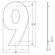 Intersteel Huisnummer 9 XXL 500 mm Rvs / mat zwart Intersteel Huisnummer 9 XXL 500 mm Rvs / mat zwart