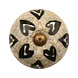 Good in Style Meubelknop 40mm grijs/beige met zwart/witte hartjes Good in Style Meubelknop 40mm grijs/beige met zwart/witte hartjes